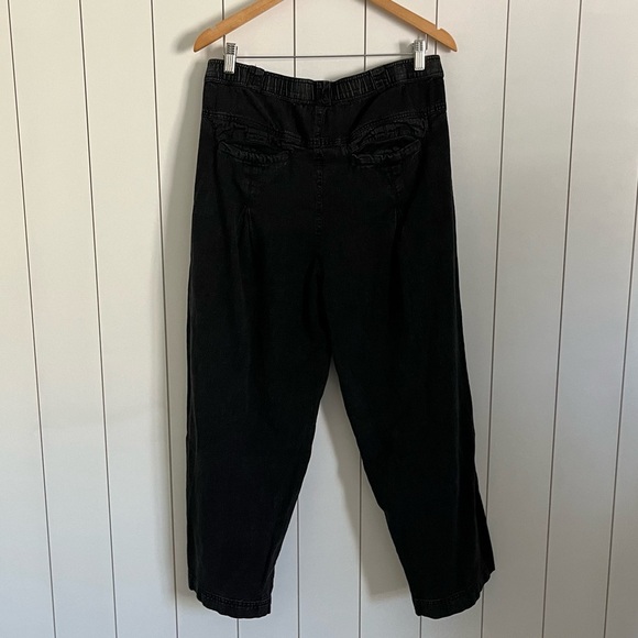 Free People Lotta Love Pleated Wide Leg Pants Black - Picture 6 of 6